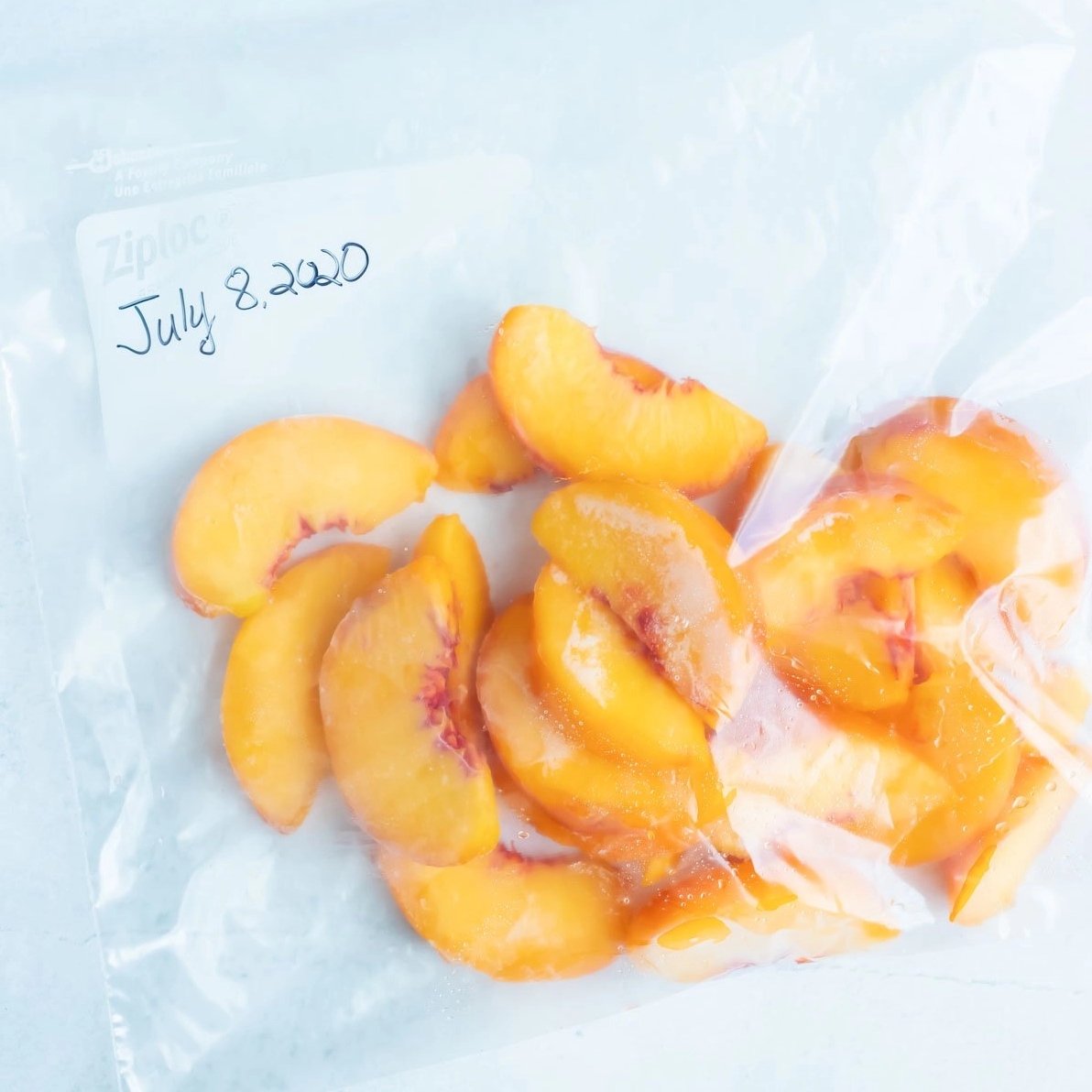 how to freeze fresh peaches in ziploc bags