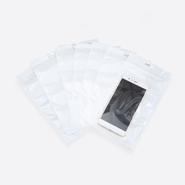 White Pearl Film Clear Zipper Bag