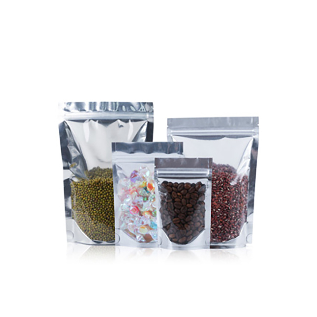 Stand Up Aluminium Foil & Clear Zipper Bag