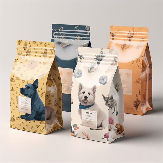 Stand up Kraft Paper Zip Pouches for Canine