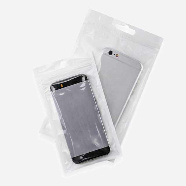 White Pearl Film Clear Zipper Bag