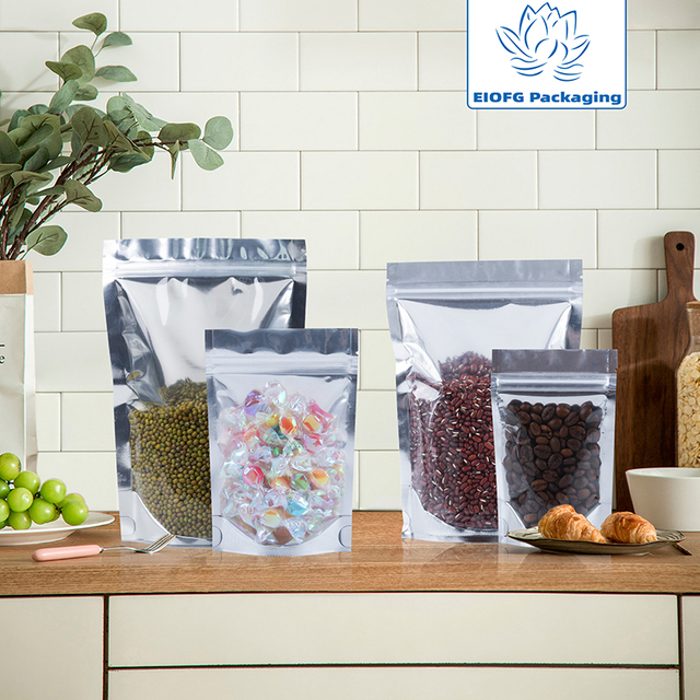 Stand Up Aluminium Foil & Clear Zipper Bag