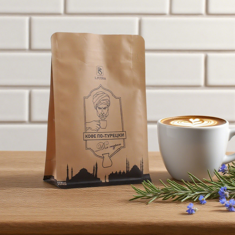 Premium custom printed bags of ground coffee featuring multi-layer barrier films, resealable zippers, and one-way degassing valves for commercial freshness protection