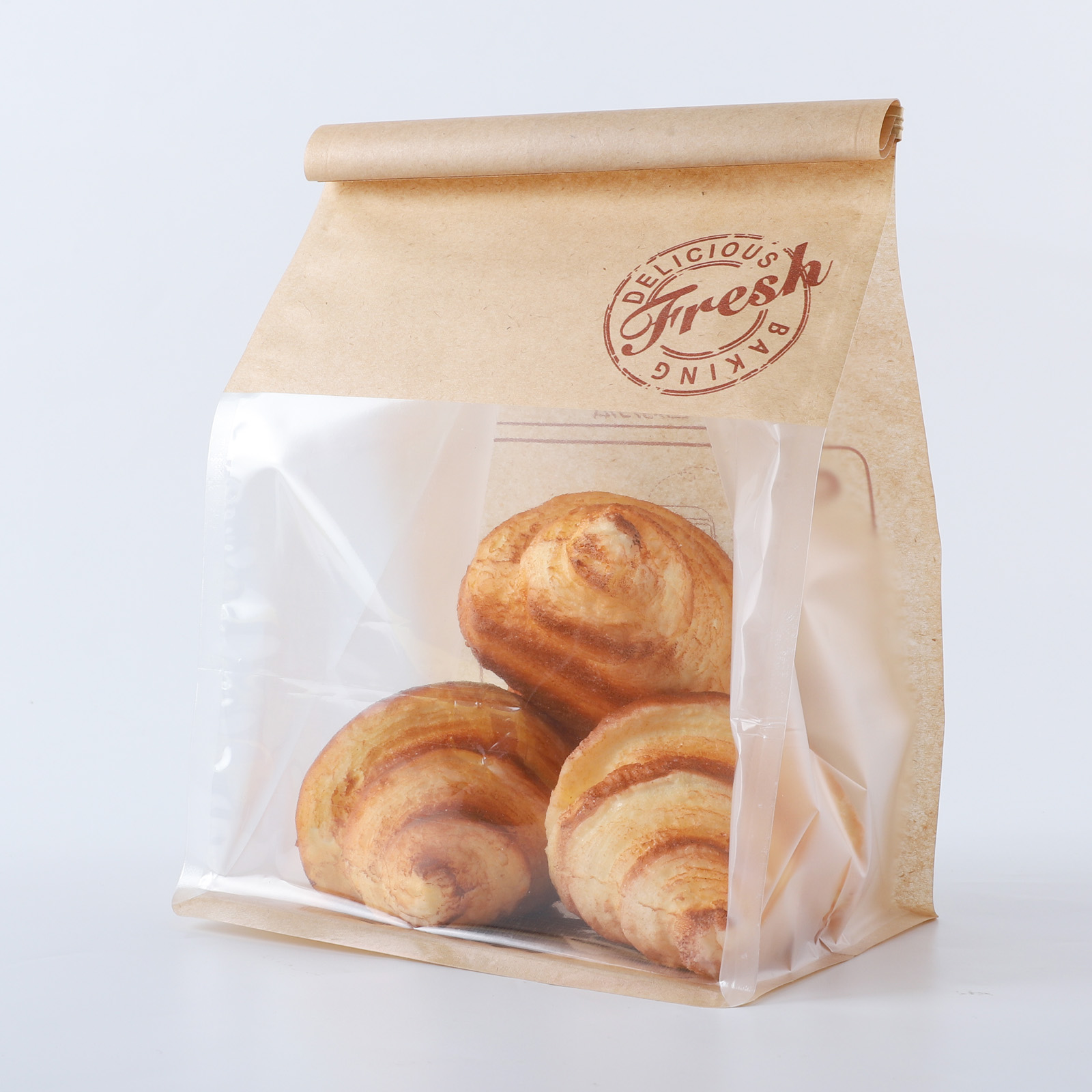 Commercial bread packaging materials on display
