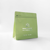 Custom Matte Green Flat Bottom Coffee Bag with Zipper